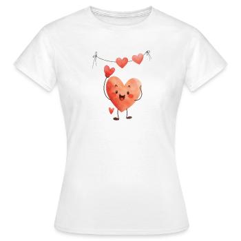 Hearts on the clothesline - Women's T-Shirt - white - Front - AI Model Female 172 dark (172cm)