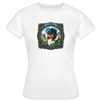 Australian Shepherd Portrait - Women's T-Shirt - white - Front - AI Model Female 172 dark (172cm)
