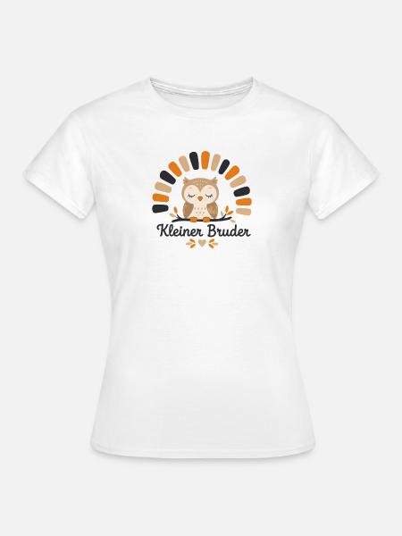Niedliche Boho Eule | Geschwisterliebe Tiermotiv - Frauen T-Shirt - Weiß