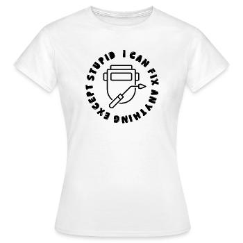 Lustiges Schweißer-Schweißer-T-Shirt für industriellen Humor - Frauen T-Shirt - Weiß - Vorne - AI Model Female 172 dark (172cm)