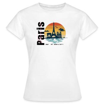 Paris Skyline Vintage Frankreich - Frauen T-Shirt - Weiß - Vorne - AI Model Female 172 dark (172cm)