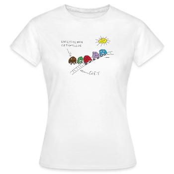 Entgleisender Gesichtszug - Frauen T-Shirt - Weiß - Vorne - AI Model Female 172 dark (172cm)
