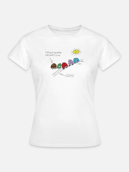 Entgleisender Gesichtszug - Frauen T-Shirt - Weiß