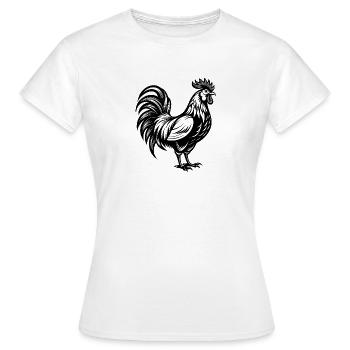 Hahn - Frauen T-Shirt - Weiß - Vorne - AI Model Female 172 dark (172cm)