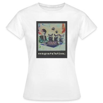 Retro Alien Corgi Pizza Party surreale Grafik - Frauen T-Shirt - Weiß - Vorne - AI Model Female 172 dark (172cm)