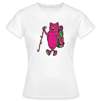 Pfadfinderbär Pink Abenteuer - Frauen T-Shirt - Weiß - Vorne - AI Model Female 172 dark (172cm)