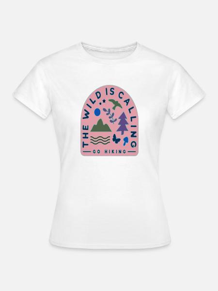 Wilder Pfad – Go Hiking Patch - Frauen T-Shirt - Weiß
