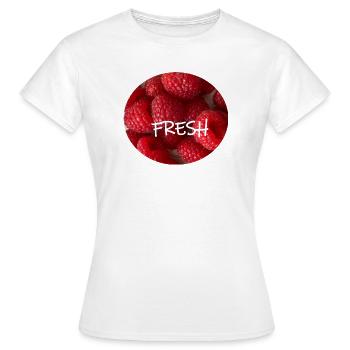 Frischer Himbeer im Kreis - Frauen T-Shirt - Weiß - Vorne - AI Model Female 172 dark (172cm)