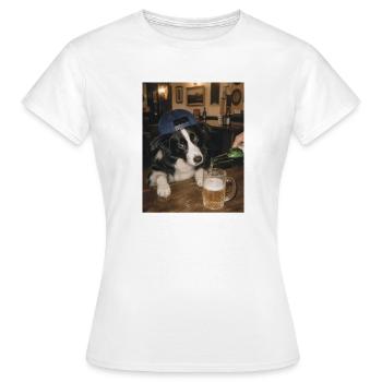 Durstiger Border Collie, Bier, Schäferhund, Vater - Frauen T-Shirt - Weiß - Vorne - AI Model Female 172 dark (172cm)