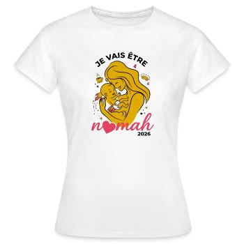 Je Vais Être Maman 2026 Annonce Grossesse Drôle - T-shirt Femme - blanc - Devant - AI Model Female 172 dark (172cm)