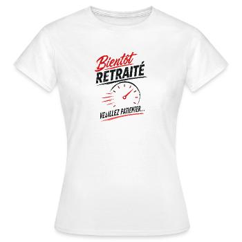 Bientôt retraité veuillez patienter - T-shirt Femme - blanc - Devant - AI Model Female 172 dark (172cm)