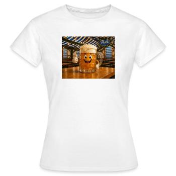 Lachender Bierkrug - Frauen T-Shirt - Weiß - Vorne - AI Model Female 172 dark (172cm)