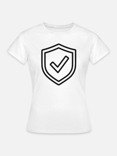 Shield Check Line Symbol Sicherheitsschutzsymbol - Frauen T-Shirt - Weiß