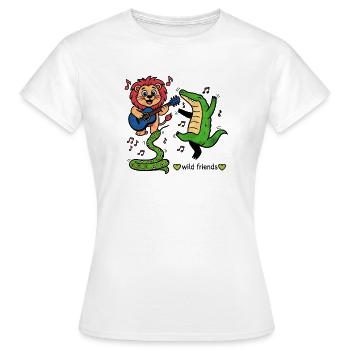 Tierische Freunde machen Musik - Frauen T-Shirt - Weiß - Vorne - AI Model Female 172 dark (172cm)