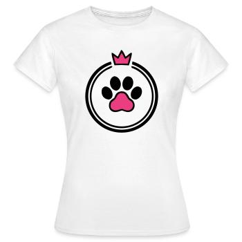Maman de chien Patte de Cœur Couronne Os de chien - T-shirt Femme - blanc - Devant - AI Model Female 172 dark (172cm)
