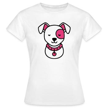 Hundekopf Welpe Süßer Hund Hundemama - Frauen T-Shirt - Weiß - Vorne - AI Model Female 172 dark (172cm)