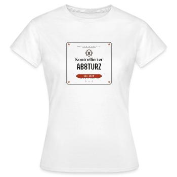 Kontrollierter Absturz – JGA-Crew - Frauen T-Shirt - Weiß - Vorne - AI Model Female 172 dark (172cm)
