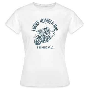 Lucky Number One Running Out - Graphique Freedom - T-shirt Femme - blanc - Devant - AI Model Female 172 dark (172cm)