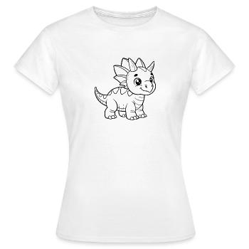 Bébé Tricératops - T-shirt Femme - blanc - Devant - AI Model Female 172 dark (172cm)