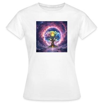 Arbre chromatique dans l’halo stellaire - T-shirt Femme - blanc - Devant - AI Model Female 172 dark (172cm)