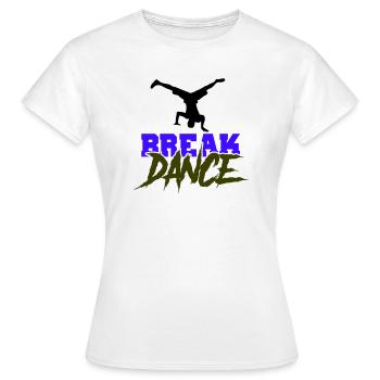 Breakdance Schriftzug Kontrast - Frauen T-Shirt - Weiß - Vorne - AI Model Female 172 dark (172cm)