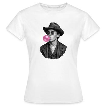 Billy the Kid mit Kaugummiblase - Frauen T-Shirt - Weiß - Vorne - AI Model Female 172 dark (172cm)