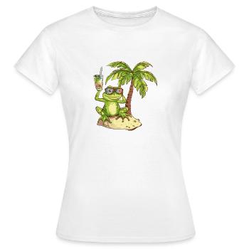 Frosch Sommer Urlaub - Frauen T-Shirt - Weiß - Vorne - AI Model Female 172 dark (172cm)