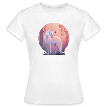 Horse with butterfly - Women's T-Shirt - white - Front - AI Model Female 172 dark (172cm)