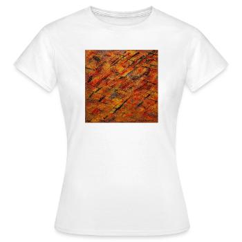 Grille Incandescente Abstraite - T-shirt Femme - blanc - Devant - AI Model Female 172 dark (172cm)