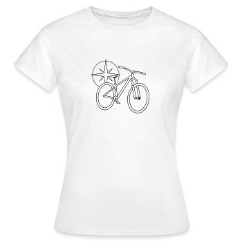 Fahrradkompass Illustration - Frauen T-Shirt - Weiß - Vorne - AI Model Female 172 dark (172cm)