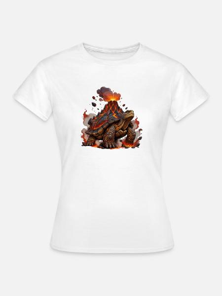 Vulkanische Schildkröte mit Lava Schale - Frauen T-Shirt - Weiß
