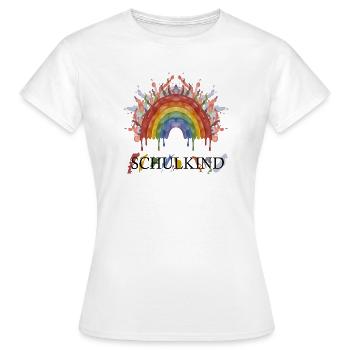 Schulkind Regenbogen  - Frauen T-Shirt - Weiß - Vorne - AI Model Female 172 dark (172cm)