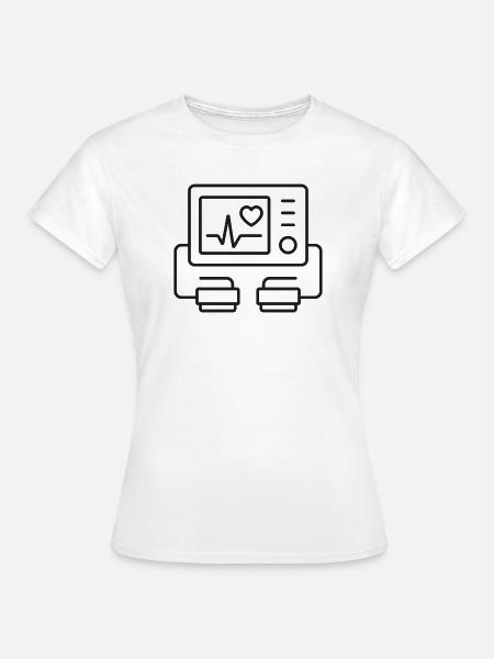 Herzmonitor-Zeilen-Symbol Medizinisches EKG-Gerät AED - Frauen T-Shirt - Weiß
