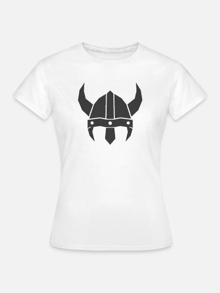 Wikingerhelm, Vendelhelm Silhouette - Frauen T-Shirt - Weiß