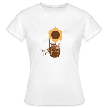 Sonnenblumenballon mit Tieren - Frauen T-Shirt - Weiß - Vorne - AI Model Female 172 dark (172cm)