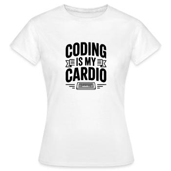 Programmieren ist mein Cardio-Workout - Frauen T-Shirt - Weiß - Vorne - AI Model Female 172 dark (172cm)