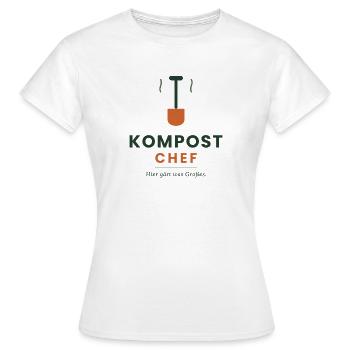 Kompost-Chef – Hier gärt was Großes - Frauen T-Shirt - Weiß - Vorne - AI Model Female 172 dark (172cm)