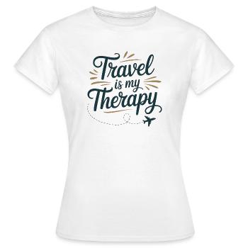 Le voyage est ma thérapie - T-shirt Femme - blanc - Devant - AI Model Female 172 dark (172cm)