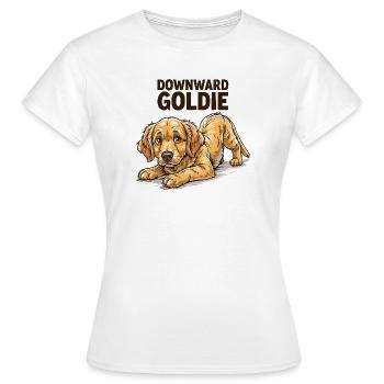 Fun Downward Goldie Yoga - Women's T-Shirt - white - Front - AI Model Female 172 dark (172cm)