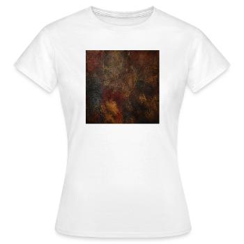 Distressed leather and golden patina - Women's T-Shirt - white - Front - AI Model Female 172 dark (172cm)