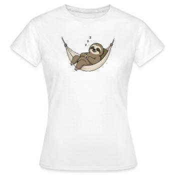 Paresseux dans le hamac - T-shirt Femme - blanc - Devant - AI Model Female 172 dark (172cm)