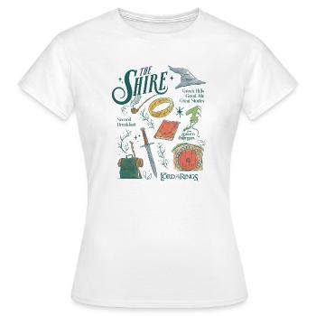 Der Herr Der Ringe Auenland Collage Essentials - Frauen T-Shirt - Weiß - Vorne - AI Model Female 172 dark (172cm)