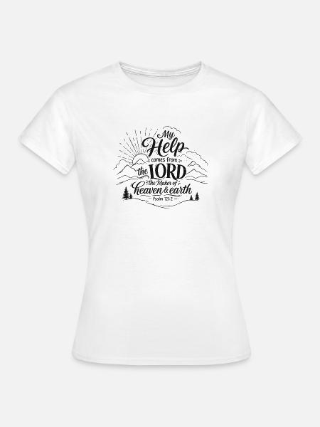 Psalm 121 Lettering - Frauen T-Shirt - Weiß