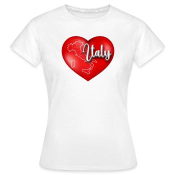 Heart of Italy with Map - Women's T-Shirt - white - Front - AI Model Female 172 dark (172cm)