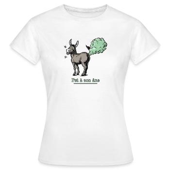 PET À SON ÂNE ! - jeu de mots qui sent fort - T-shirt Femme - blanc - Devant - AI Model Female 172 dark (172cm)