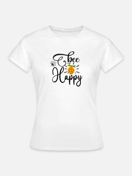 Bienen-Himbeer-Botanisches Ästhetik - Frauen T-Shirt - Weiß
