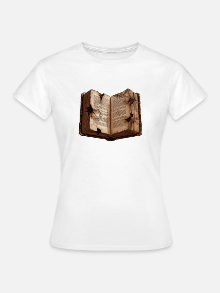 Verbranntes Buch der Geheimnisse - Frauen T-Shirt - Weiß