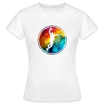 JOUEUR DE BASKET COOL AU BASKET COLORÉ - T-shirt Femme - blanc - Devant - AI Model Female 172 dark (172cm)