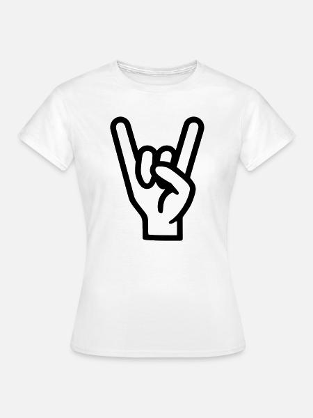 Felszeichen Hand - Frauen T-Shirt - Weiß