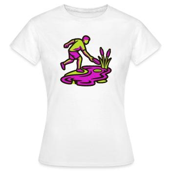 Icône des obstacles aquatiques du disc golf - T-shirt Femme - blanc - Devant - AI Model Female 172 dark (172cm)